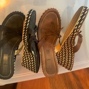 2 very clean and comfortable sandals. Size 7 ladies.